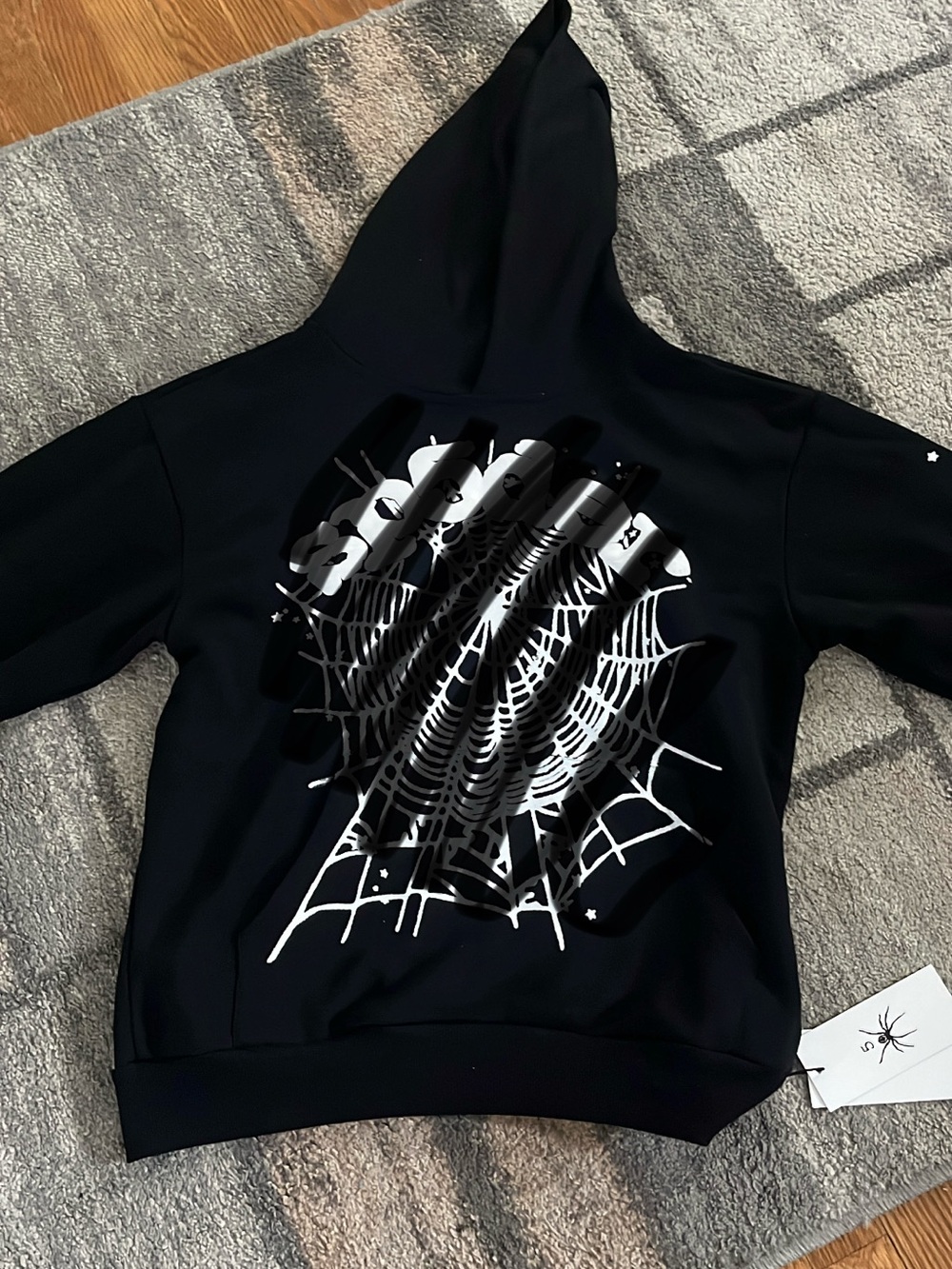 Black Spider Web Graphic Hoodie